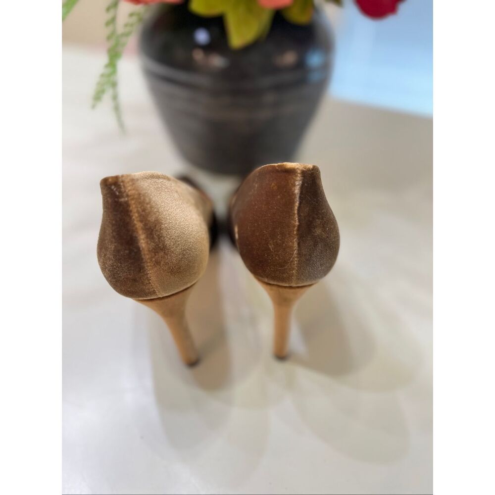 Antonio Melani Women's Suede Pointed Toe Stiletto Heel Slip-on Pumps Tan Size 7 - Picture 5 of 6
